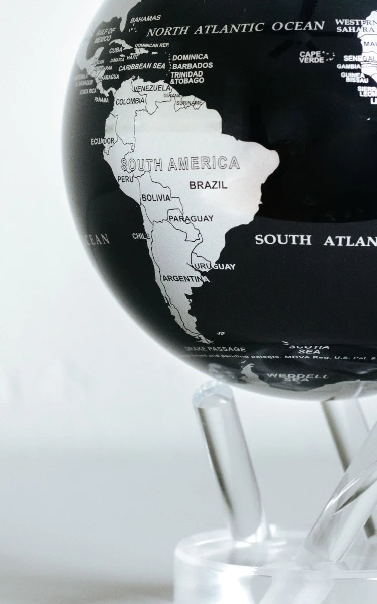 Mova Globes Black and Silver Revolving Globe