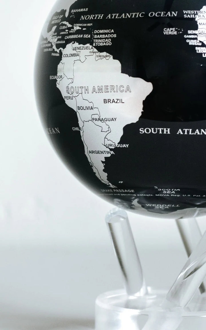 Mova Globes Black and Silver Revolving Globe