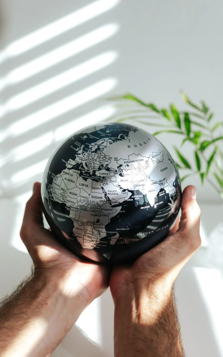 Mova Globes Black and Silver Revolving Globe