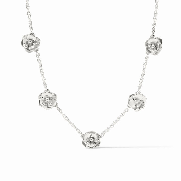 Julie Vos Silver Bloom Delicate Station Necklace