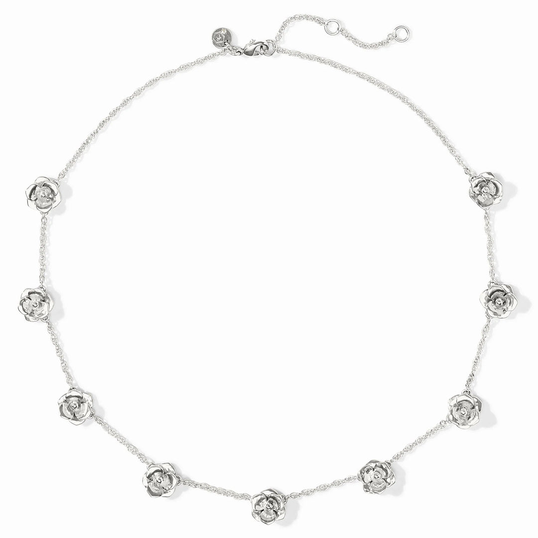 Julie Vos Silver Bloom Delicate Station Necklace
