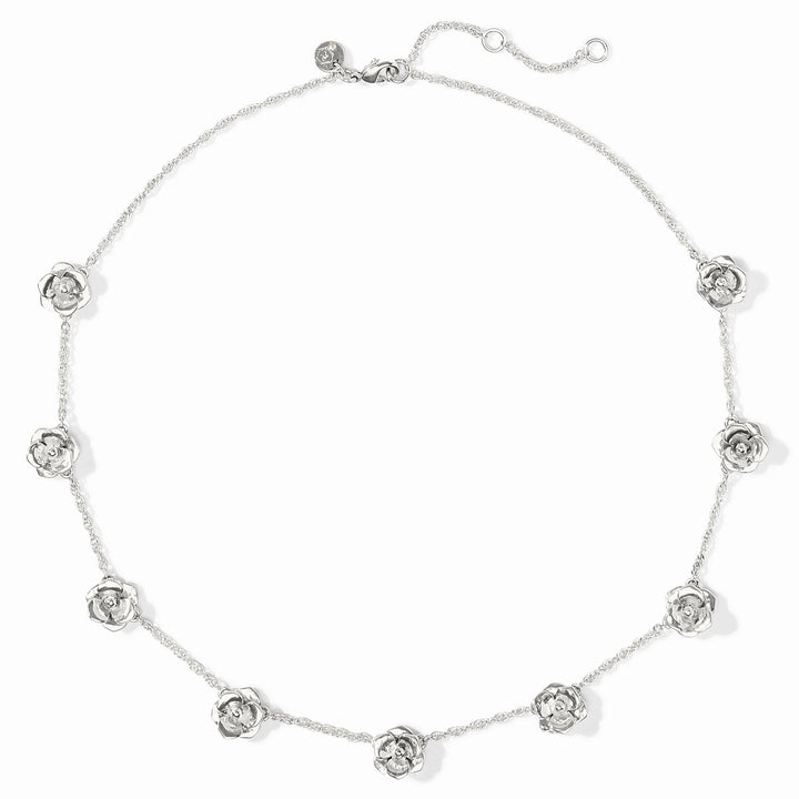 Julie Vos Silver Bloom Delicate Station Necklace