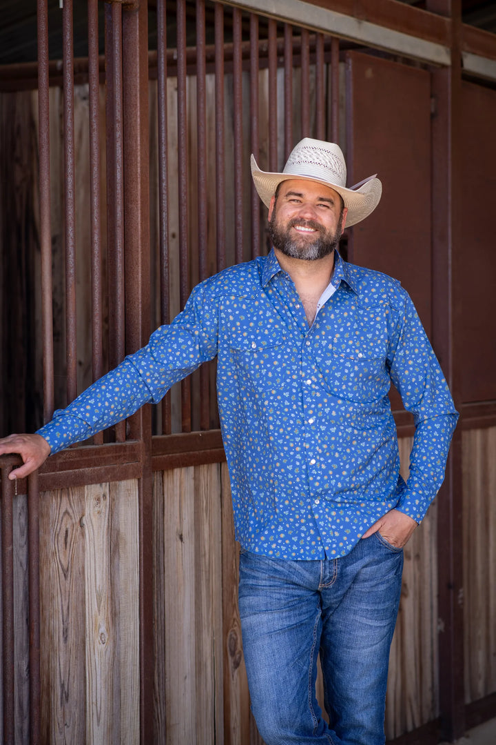 Blue Quail Men's Estacado Pearl Snap Long Sleeve Shirt