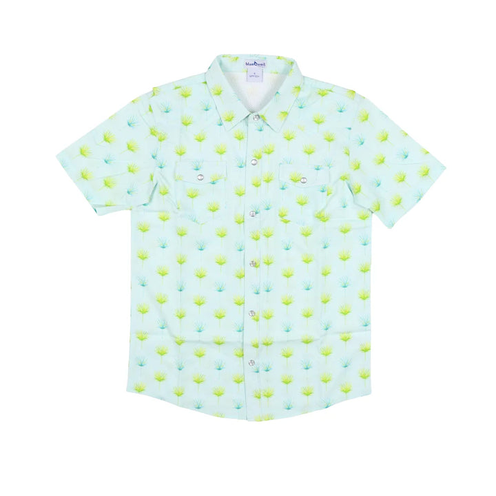 Blue Quail Men's Short Sleeve Palm Leaves