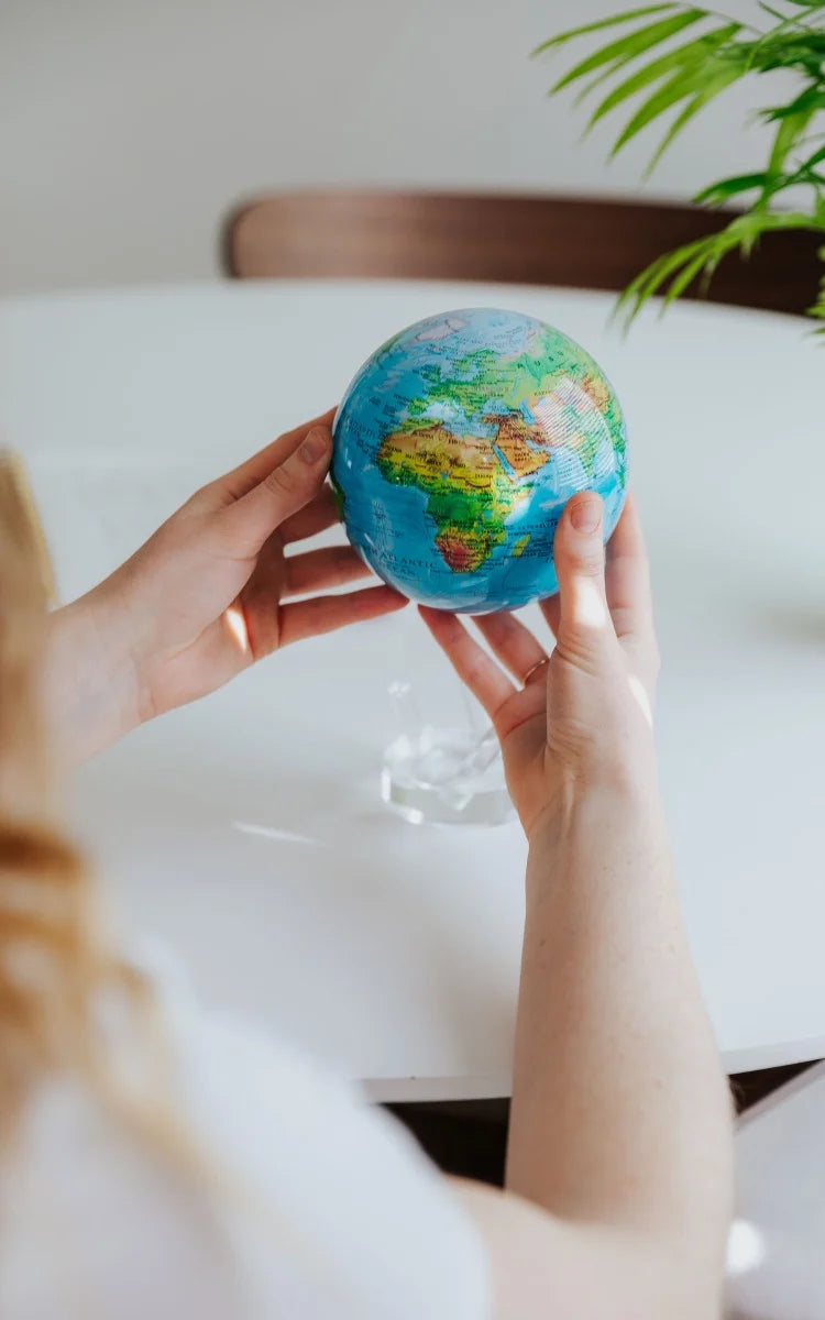 Mova Globes Blue Relief Revolving Globe