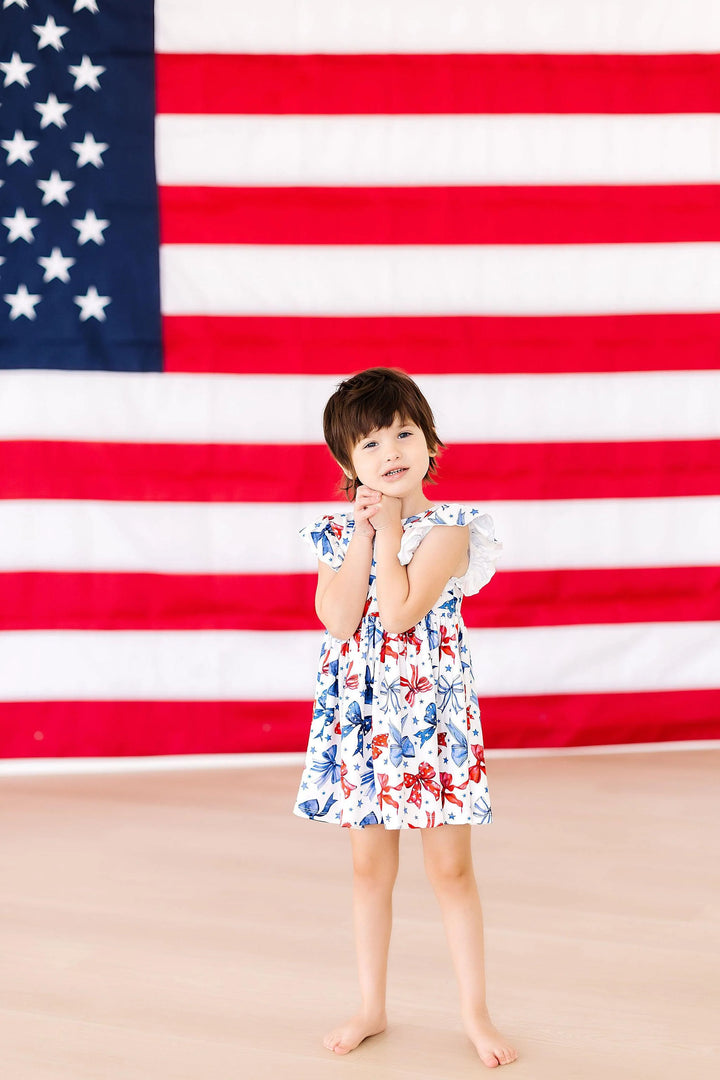 Mila & Rose Girl's Born to Sparkle Flutter Sleeve Twirl Dress