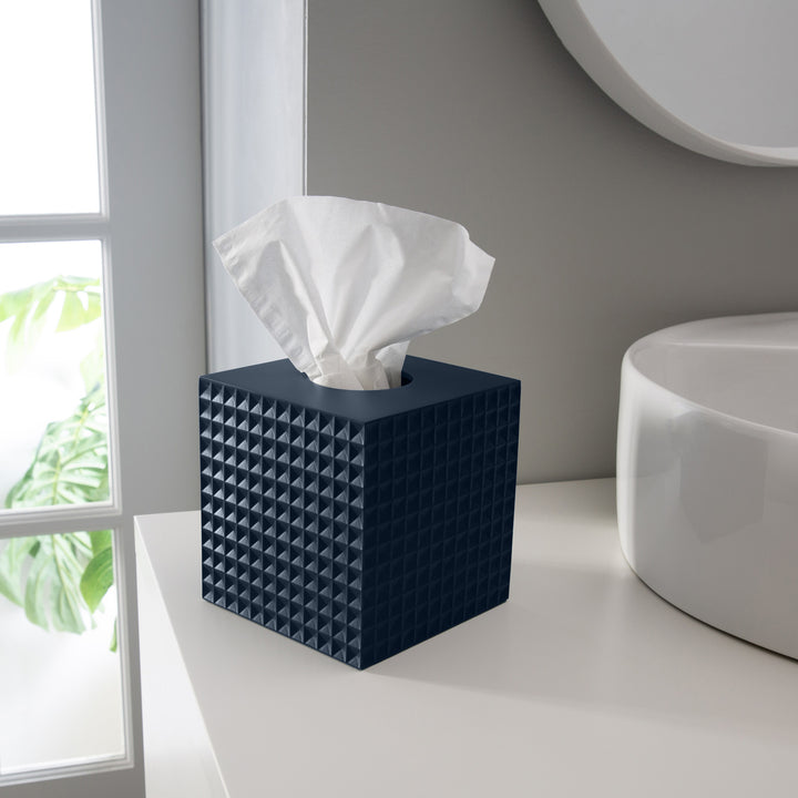 Braemar Navy Tissue Box