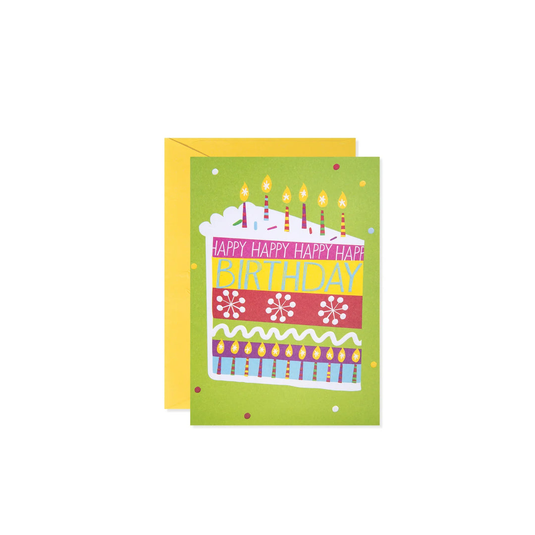Bright Birthday Cake Slice Greeting Card