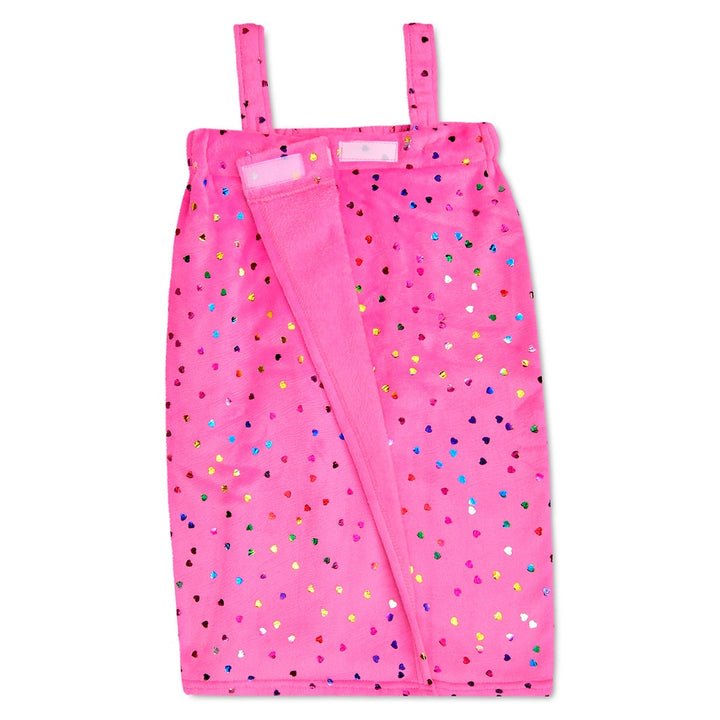 Kid's Bright Pink Foil Heart Spa Wrap
