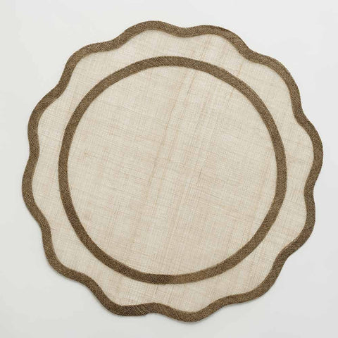 Brown Scalloped Rice Paper Placemat