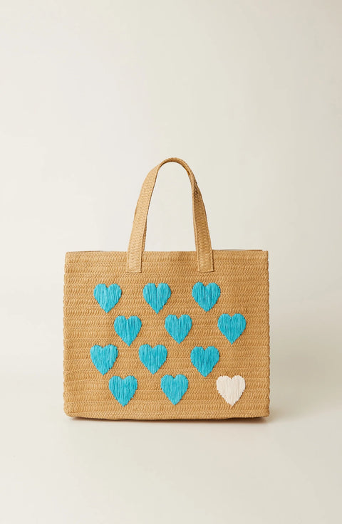 Be Mine Tote - Sand Turquoise