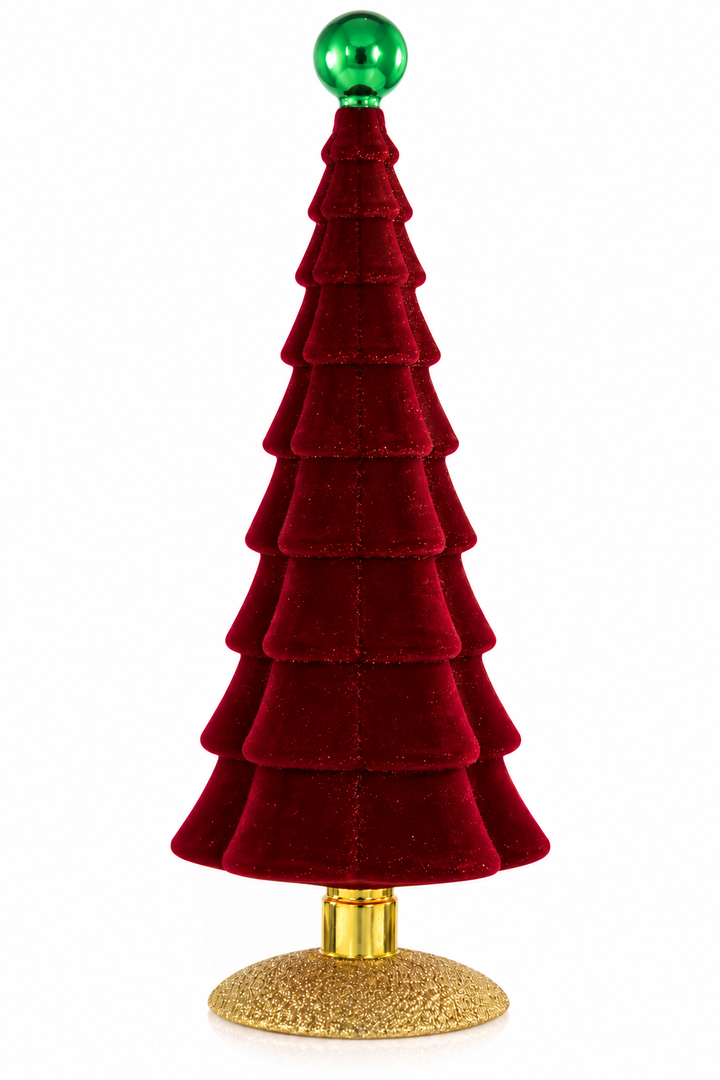 Cody Foster Red Crushed Velvet Traditional Tree
