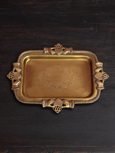 Antique Gold Heart Tray