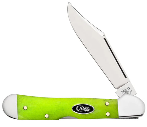 Case Knives - Smooth Green Apple Bone Mini Copperlock Knife