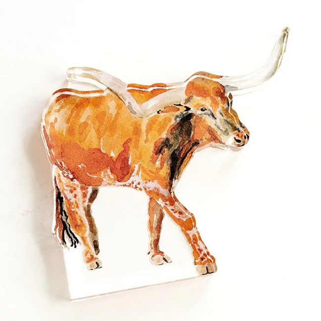 Catherine Cartie Longhorn Acrylic Art Block Large