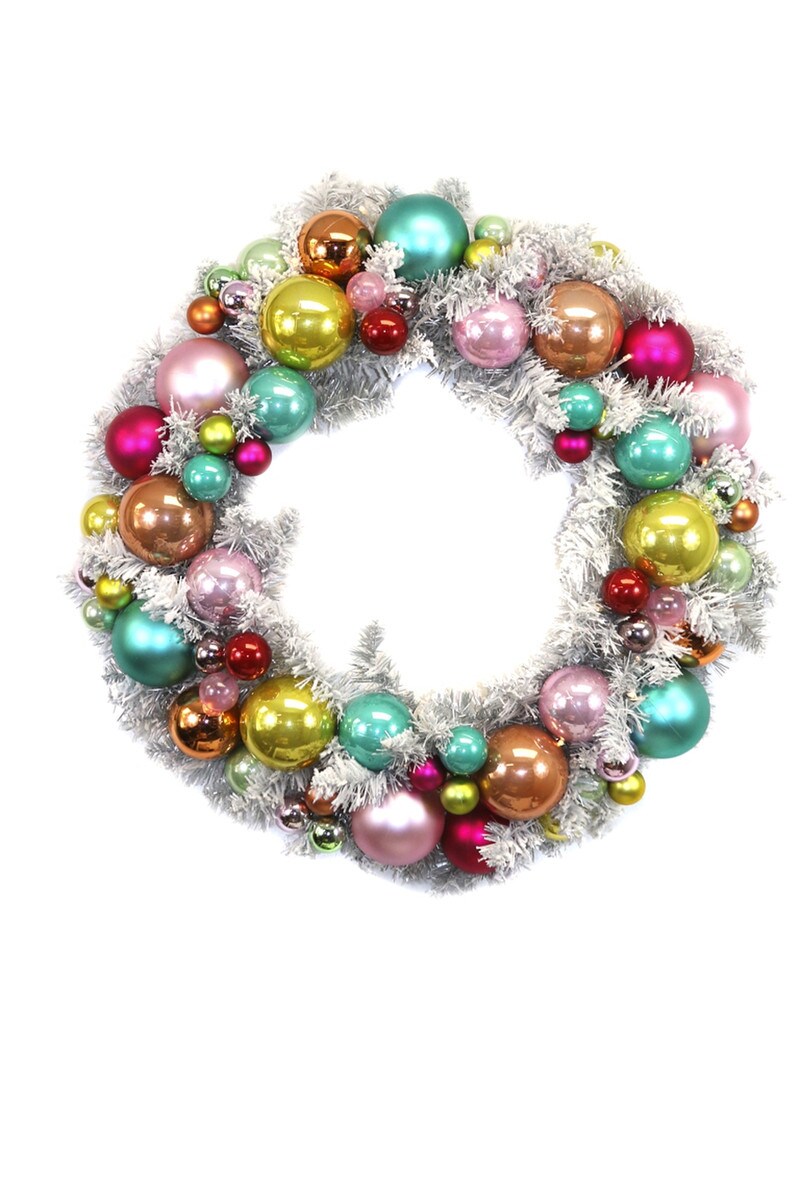 Cody Foster Silver Flocked Wreath