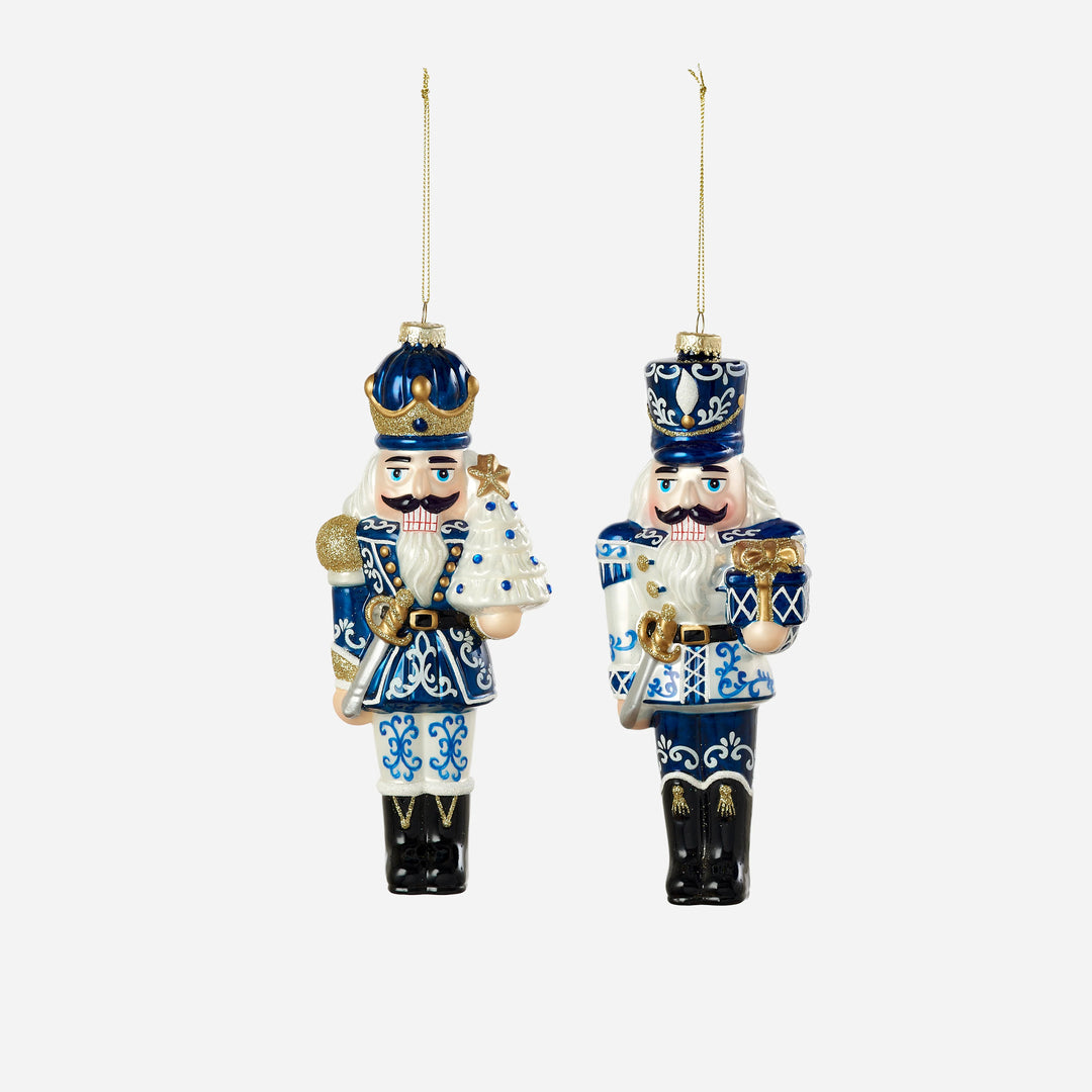 Blue & White Nutcracker Ornament