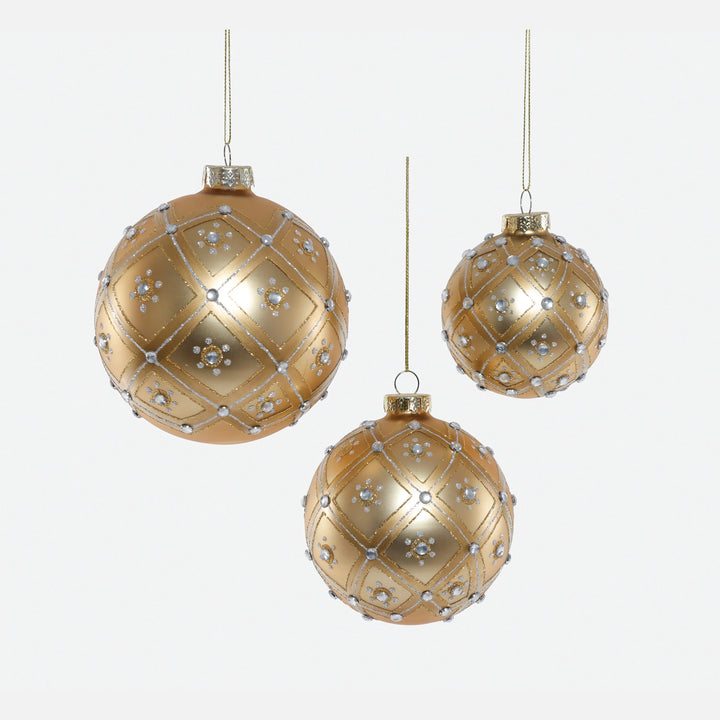 Gold Jeweled Glass Ornament
