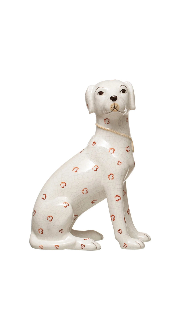 Hand-Painted Ceramic Dog Crackle Finish