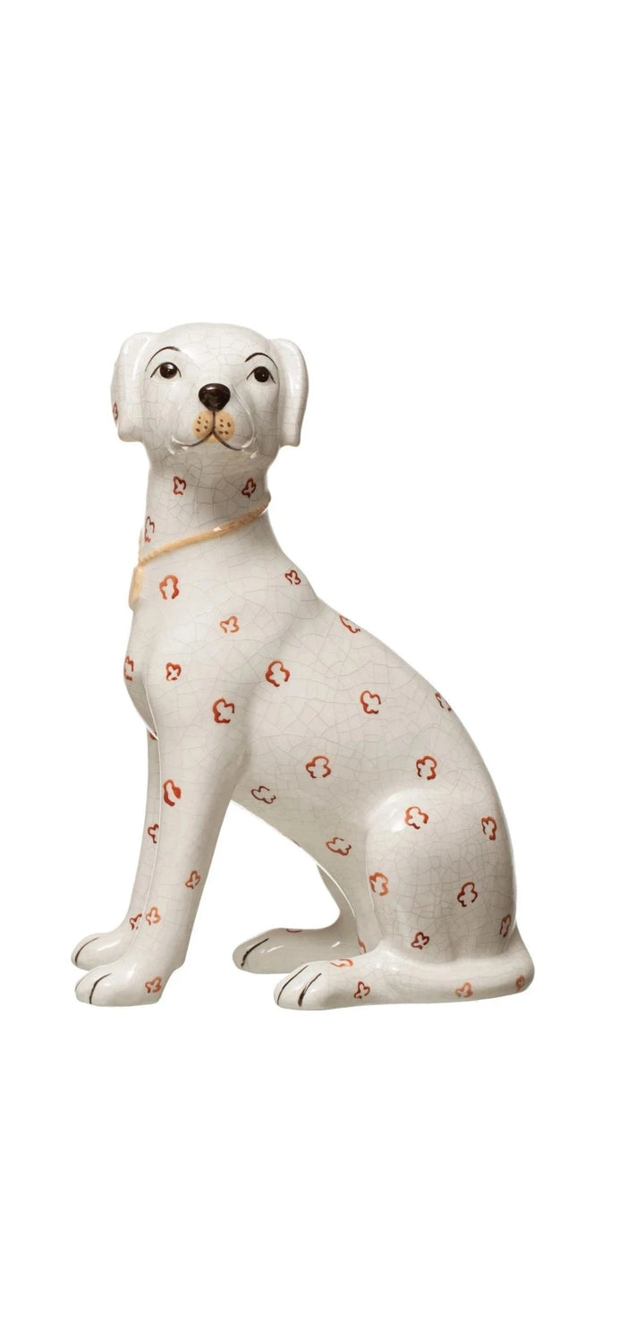 Hand-Painted Ceramic Dog Crackle Finish