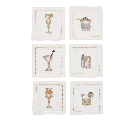 Baccarat x Kim Seybert - Assorted Drinks Cocktail Napkin Set