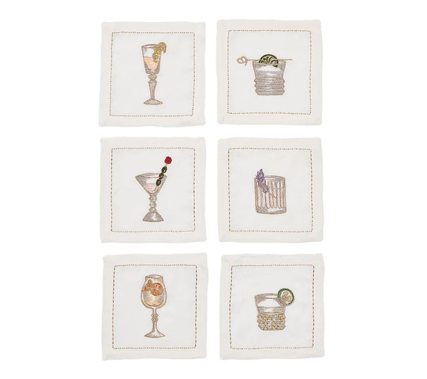Baccarat x Kim Seybert - Assorted Drinks Cocktail Napkin Set
