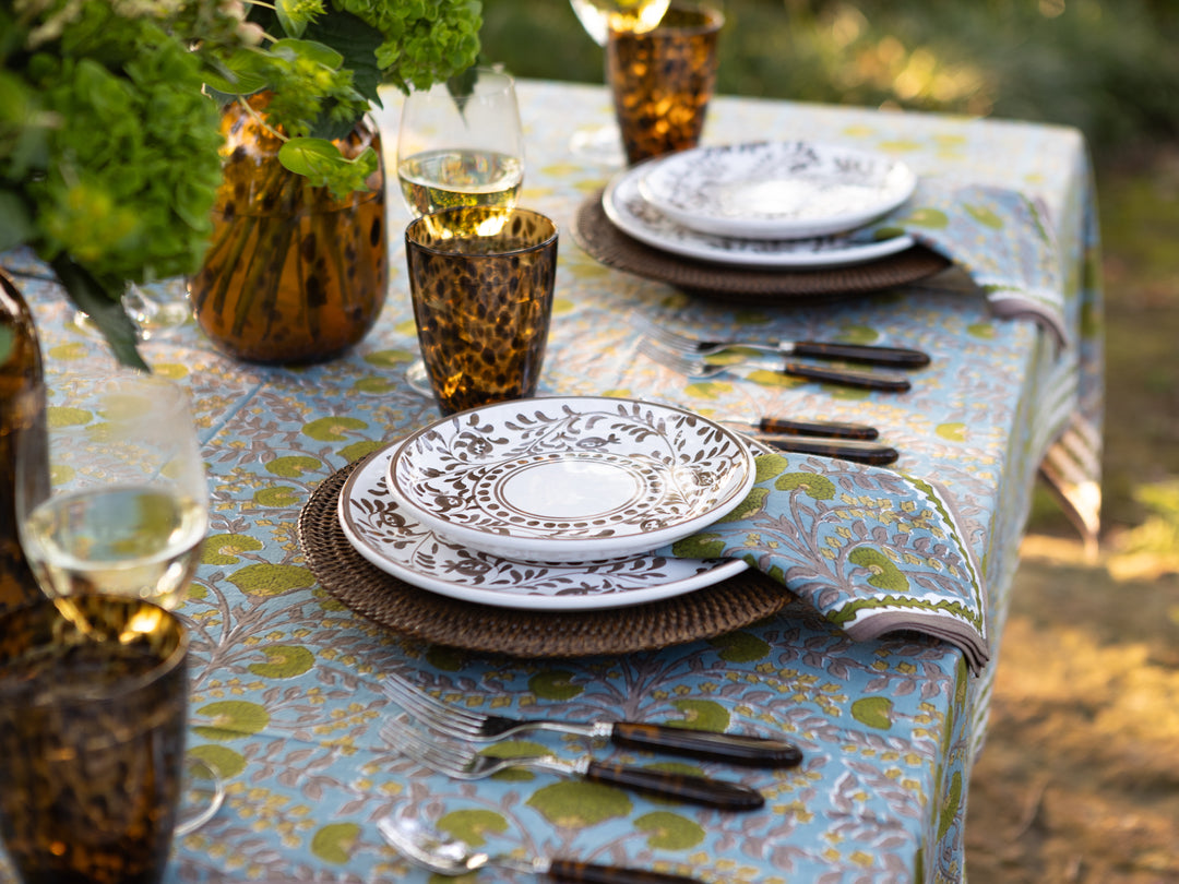 Pomegranate Cactus Flower Teal & Green Dinner Napkin