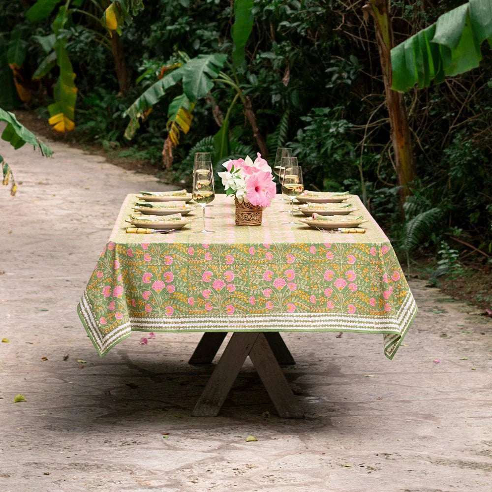 Pomegranate Cactus Flower Linens Fern & Flamingo