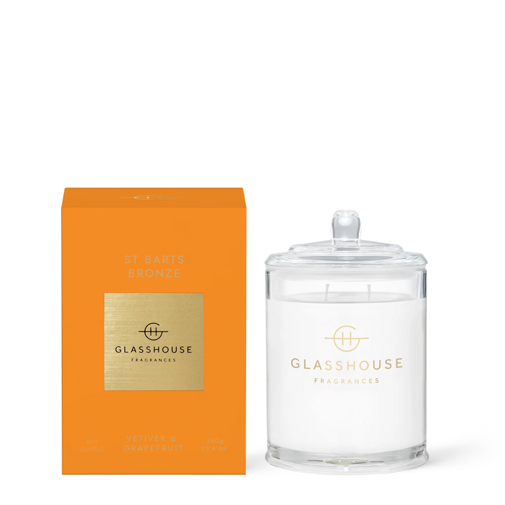Glasshouse Fragrances Scented Soy Candle St Barts Bronze