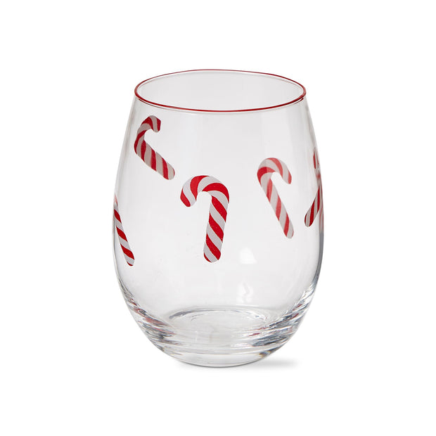 Candy Cane Stemless Wine - Red