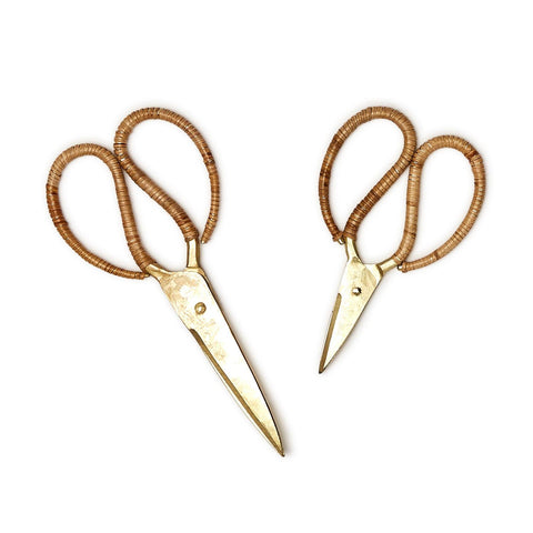 Cane Wrapped Gold Scissors