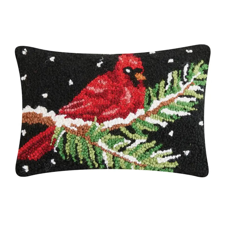 Peking Handicrafts Cardinal on a Branch Hook Pillow