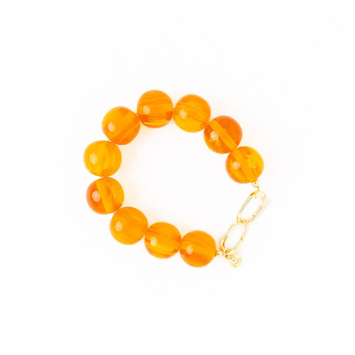 Cece Large Resin Bead Bracelet Amber