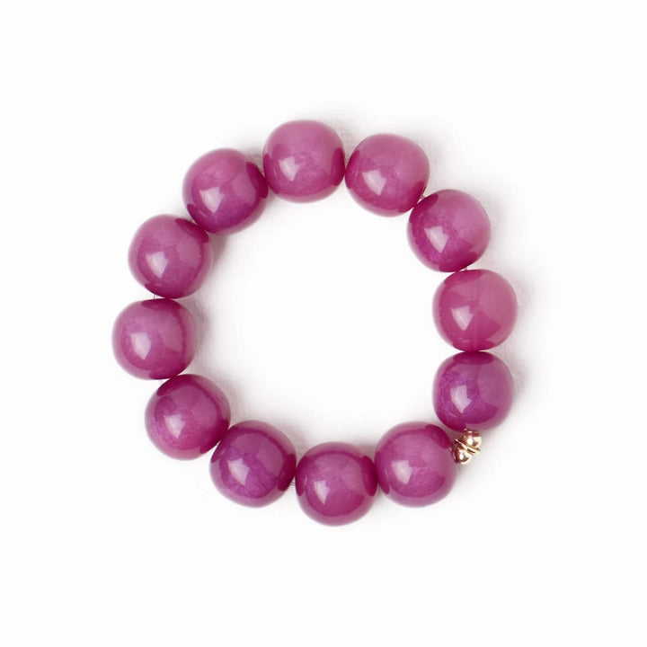 Cece Large Resin Bead Bracelet Purple