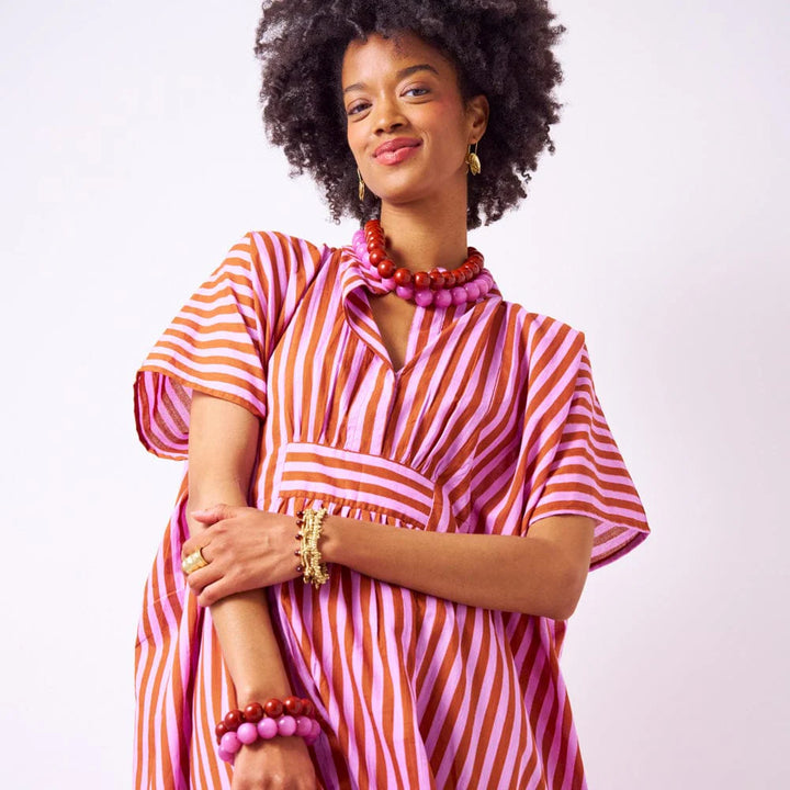 Cece Large Resin Bead Bracelet Purple