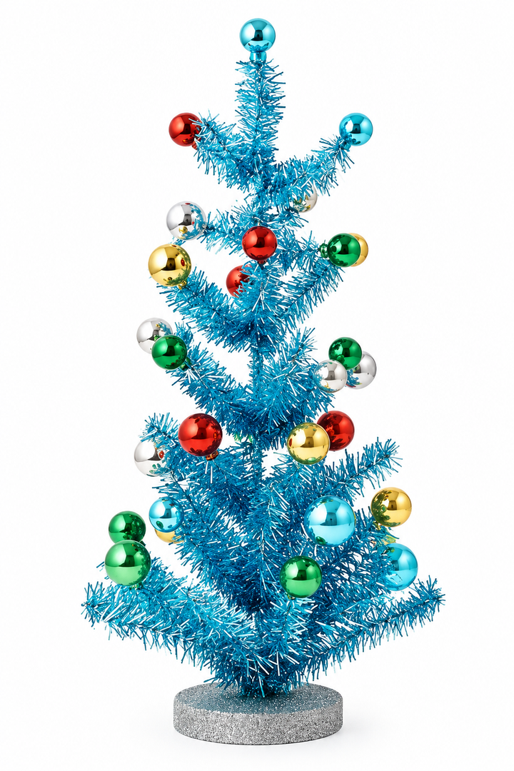 Colored Tinsel Tree