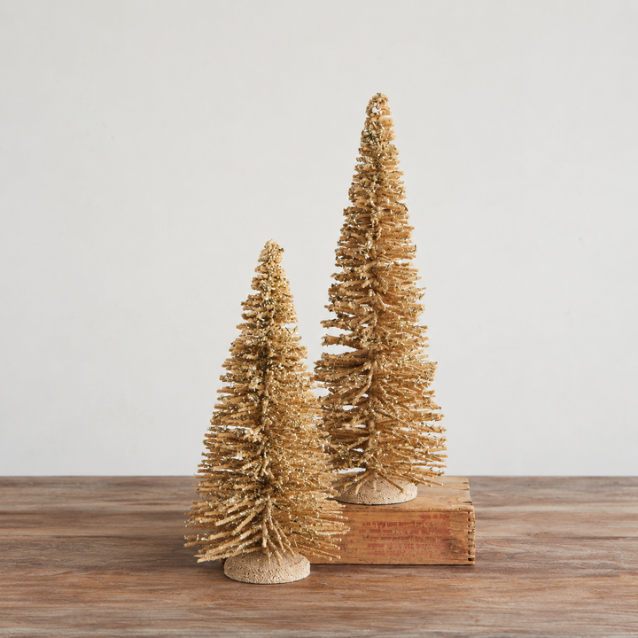 Natural Wood Tree with Iridescent Mica Flakes & Glitter