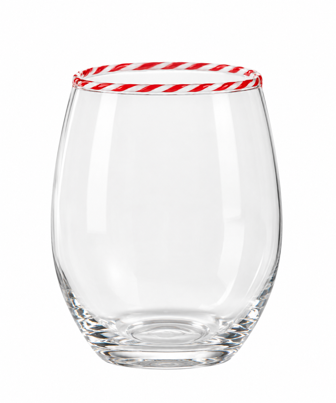 Peppermint Stick Stemless Wine Glass