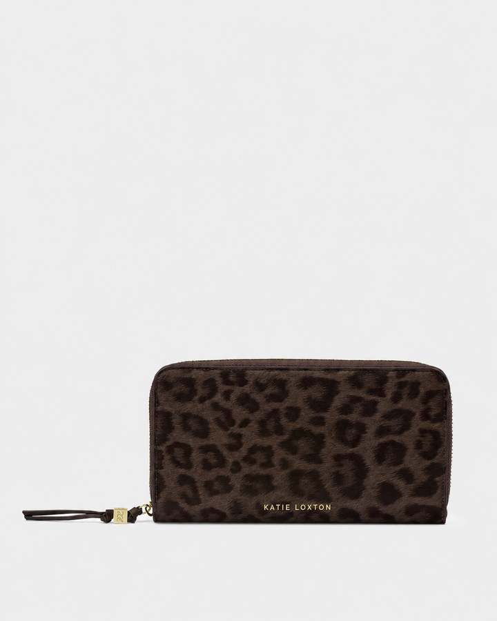 Katie Loxton Chocolate Leopard Large Wallet