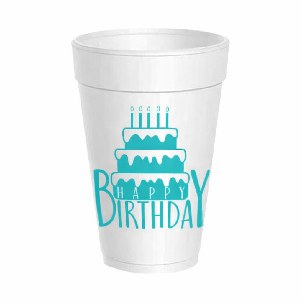 Happy Birthday Layer Cake Styrofoam Cups