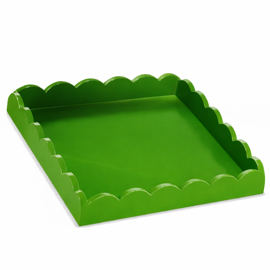Green Scalloped Tray