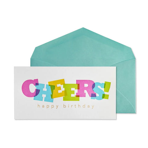Cheers Layered Letters Birthday Card