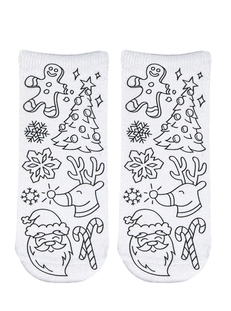 Living Royal Kid's Coloring Socks Christmas