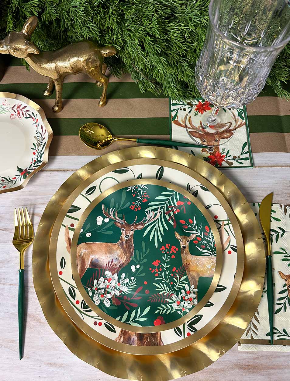 Sophistiplate Salad Plate Wavy Christmas Forest