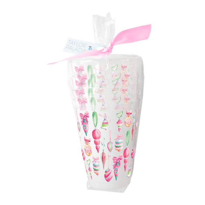 Taylor Paladino Holiday Frosted Cups Set of 6