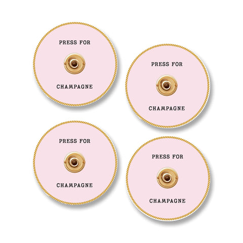 Ceramic Coaster Set - Press for Champagne