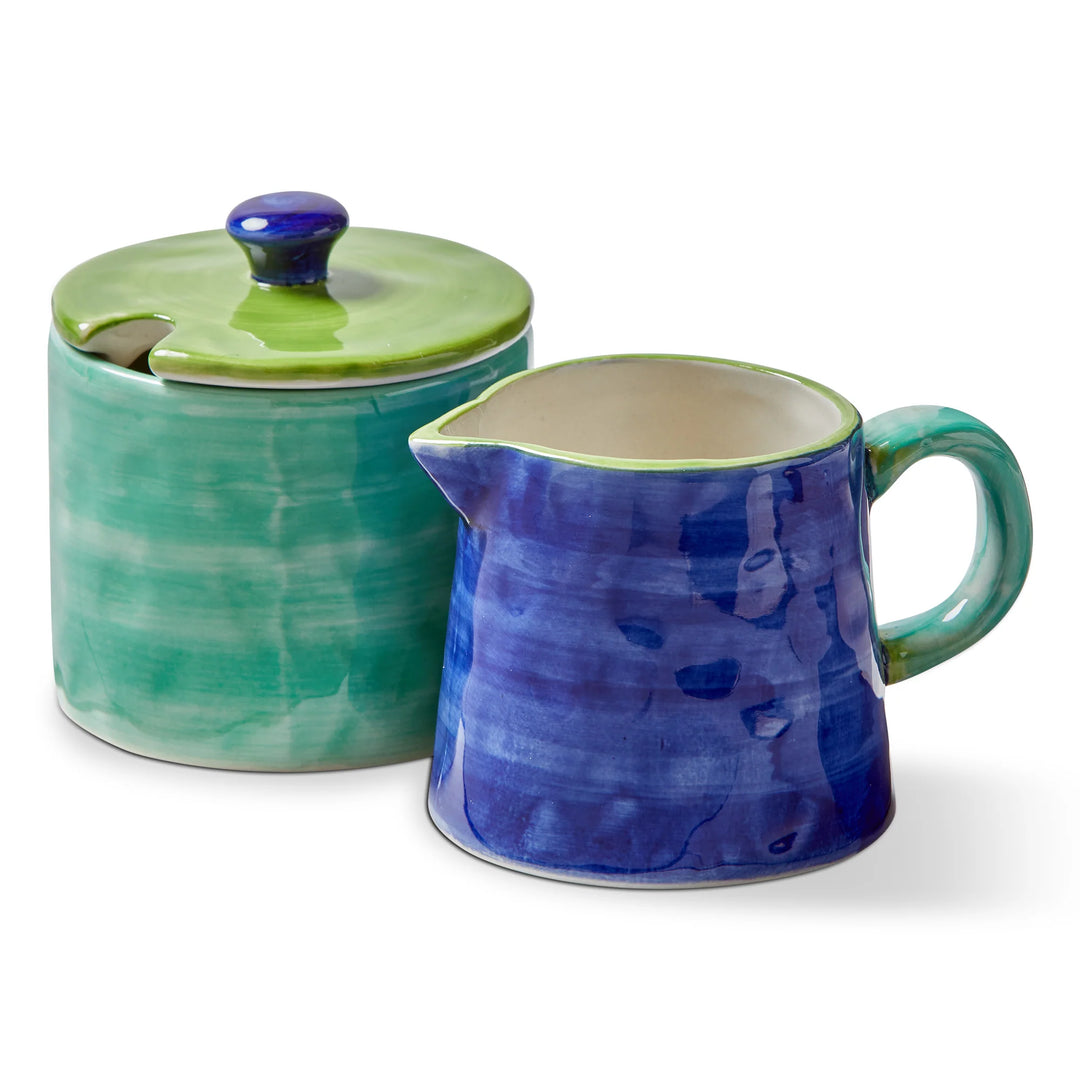 Color Block Cream And Sugar Set