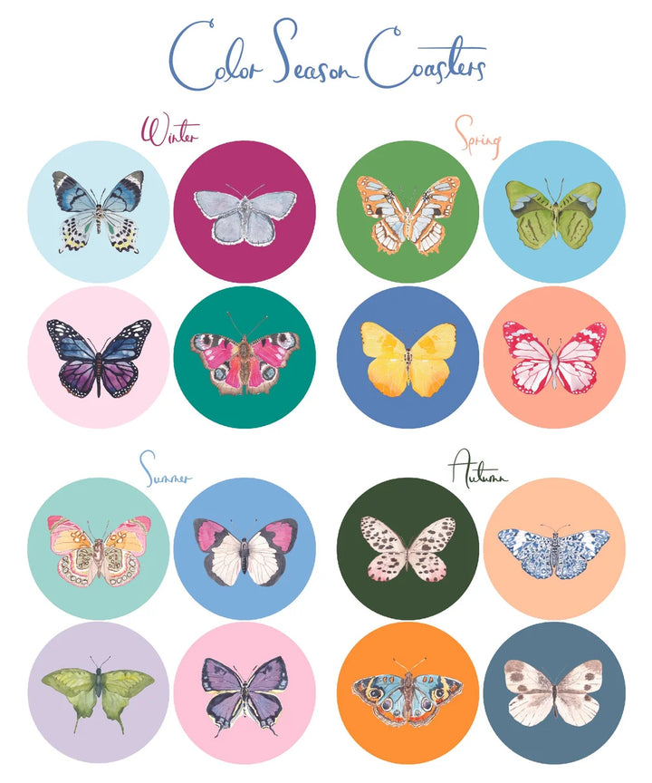 Catherine Cartie Acrylic Butterfly Coaster Set