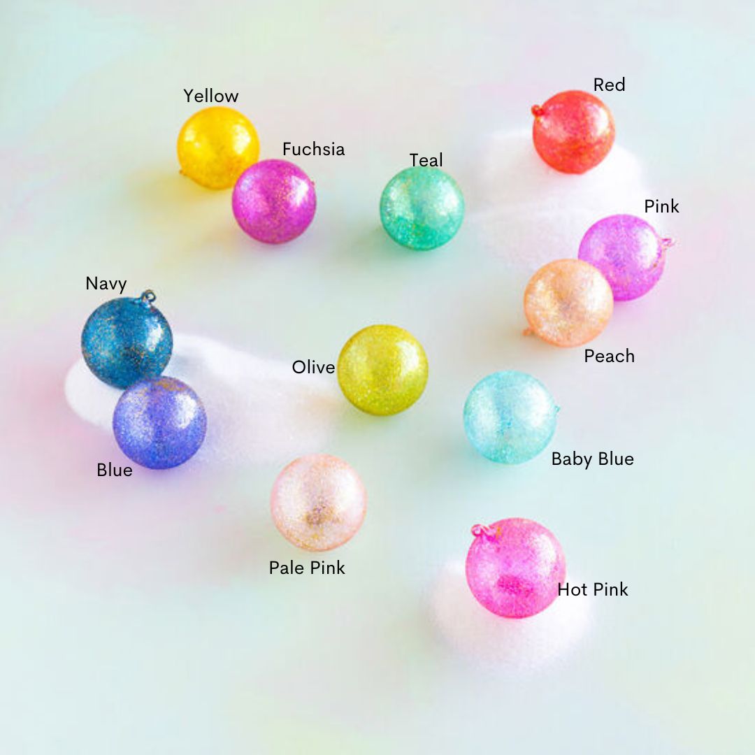 Glitterville Rainbow Stubble Ball Ornament