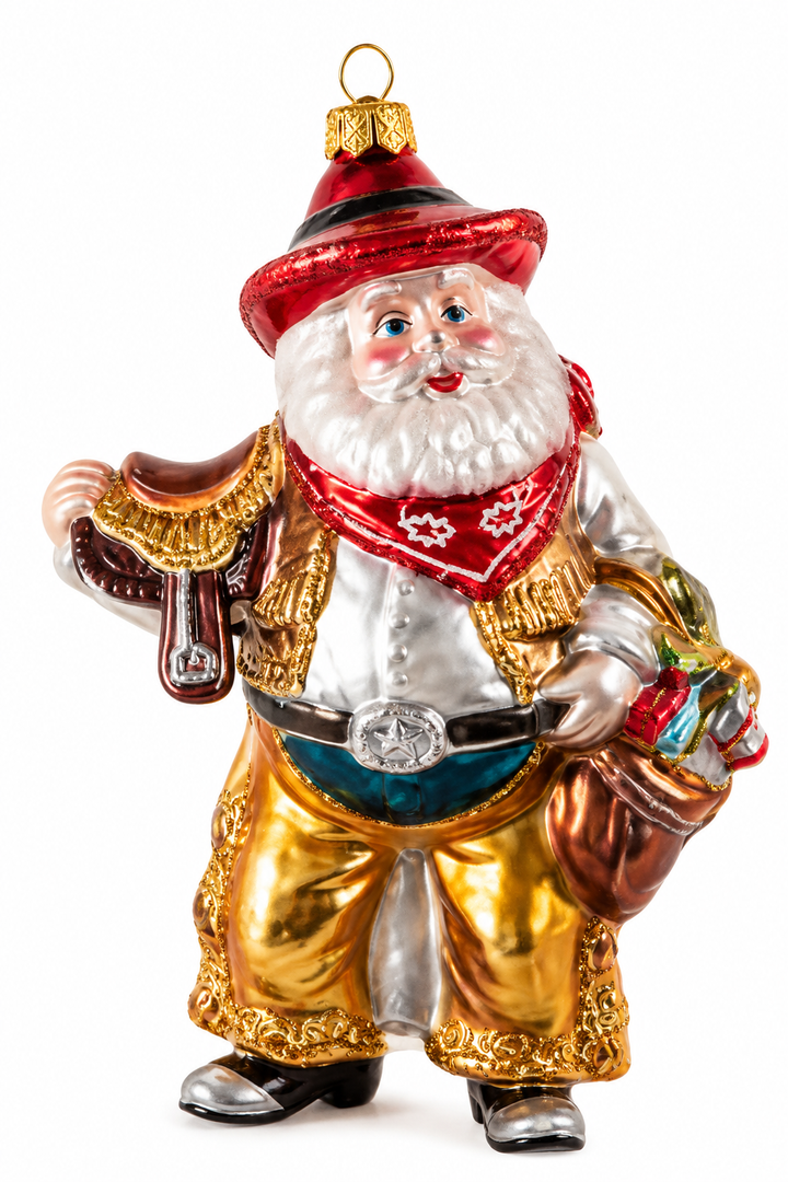 Cowboy Santa Ornament